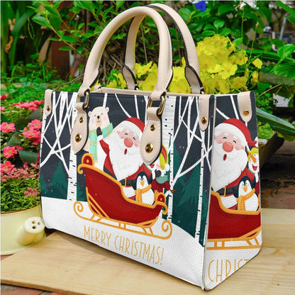 Women'S Medium Pu Leather Letter Streetwear Square Hook Loop Tote Bag