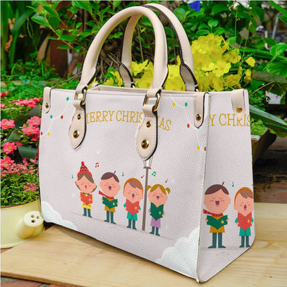 Women'S Medium Pu Leather Letter Streetwear Square Hook Loop Tote Bag