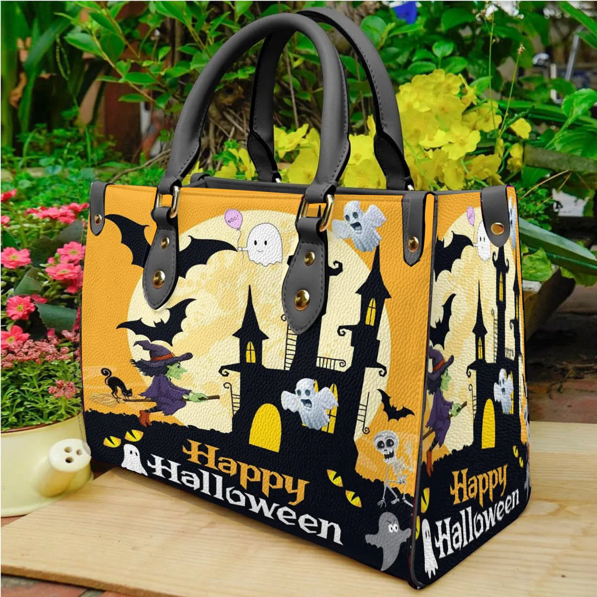 Women'S Medium Pu Leather Letter Streetwear Square Hook Loop Tote Bag