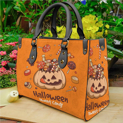 Women'S Medium Pu Leather Pumpkin Letter Streetwear Square Hook Loop Square Bag