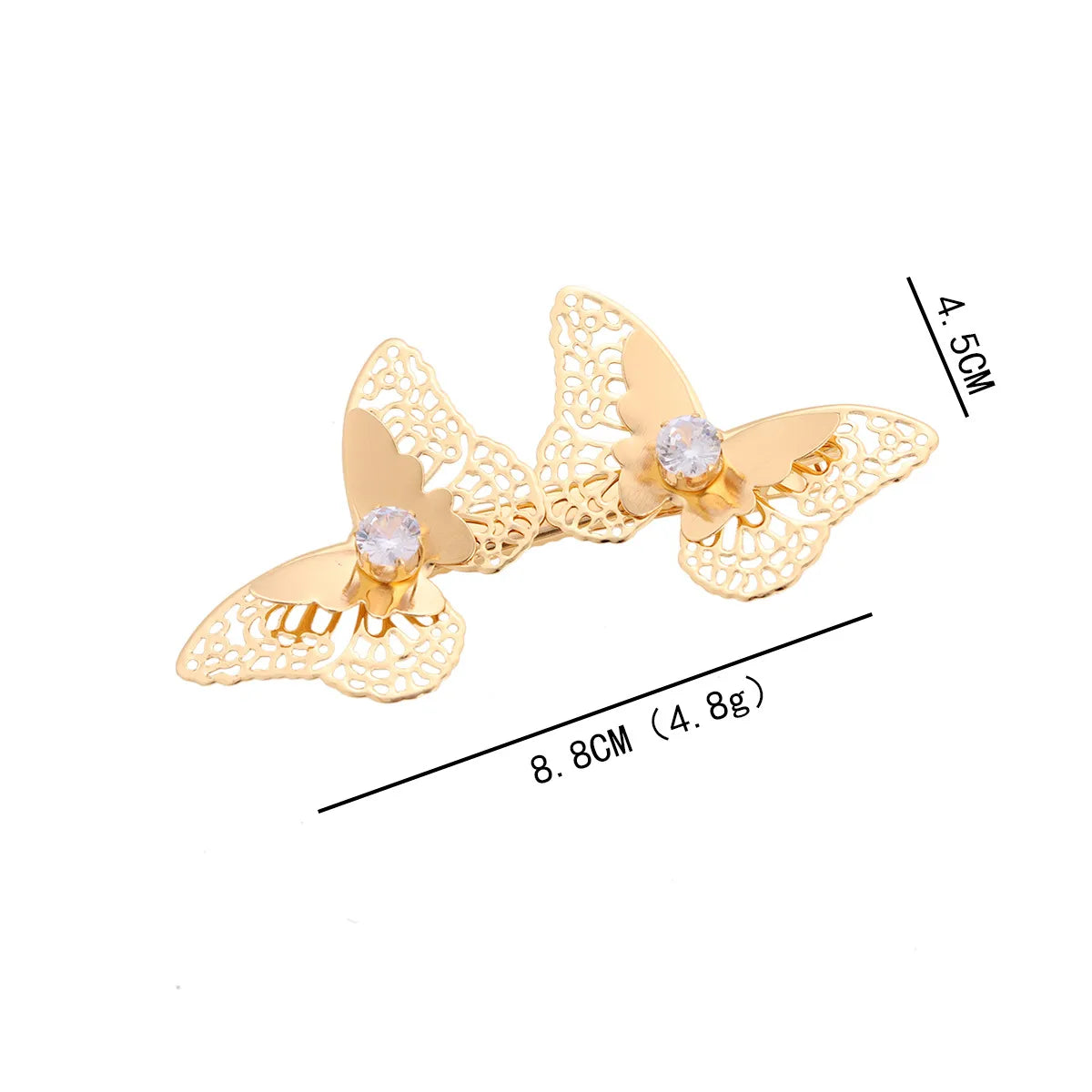 Women'S Modern Style Classic Style Korean Style Butterfly Metal Plating Inlay Rhinestones Hair Clip