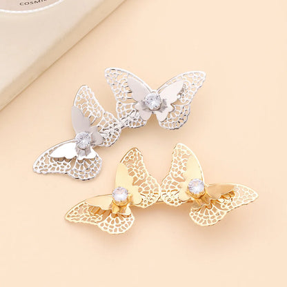 Women'S Modern Style Classic Style Korean Style Butterfly Metal Plating Inlay Rhinestones Hair Clip