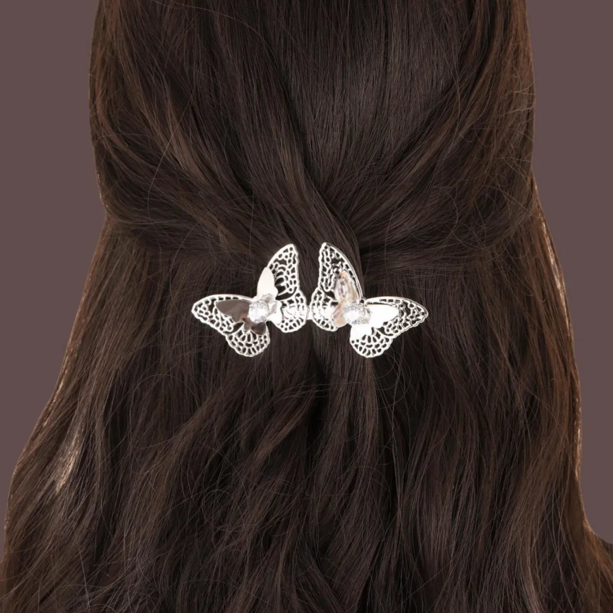 Women'S Modern Style Classic Style Korean Style Butterfly Metal Plating Inlay Rhinestones Hair Clip