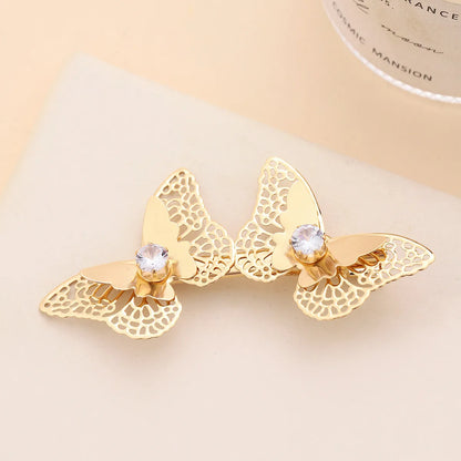 Women'S Modern Style Classic Style Korean Style Butterfly Metal Plating Inlay Rhinestones Hair Clip