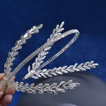 Women'S Original Design Leaf Rhinestone Handmade Hair Band Party Headpieces