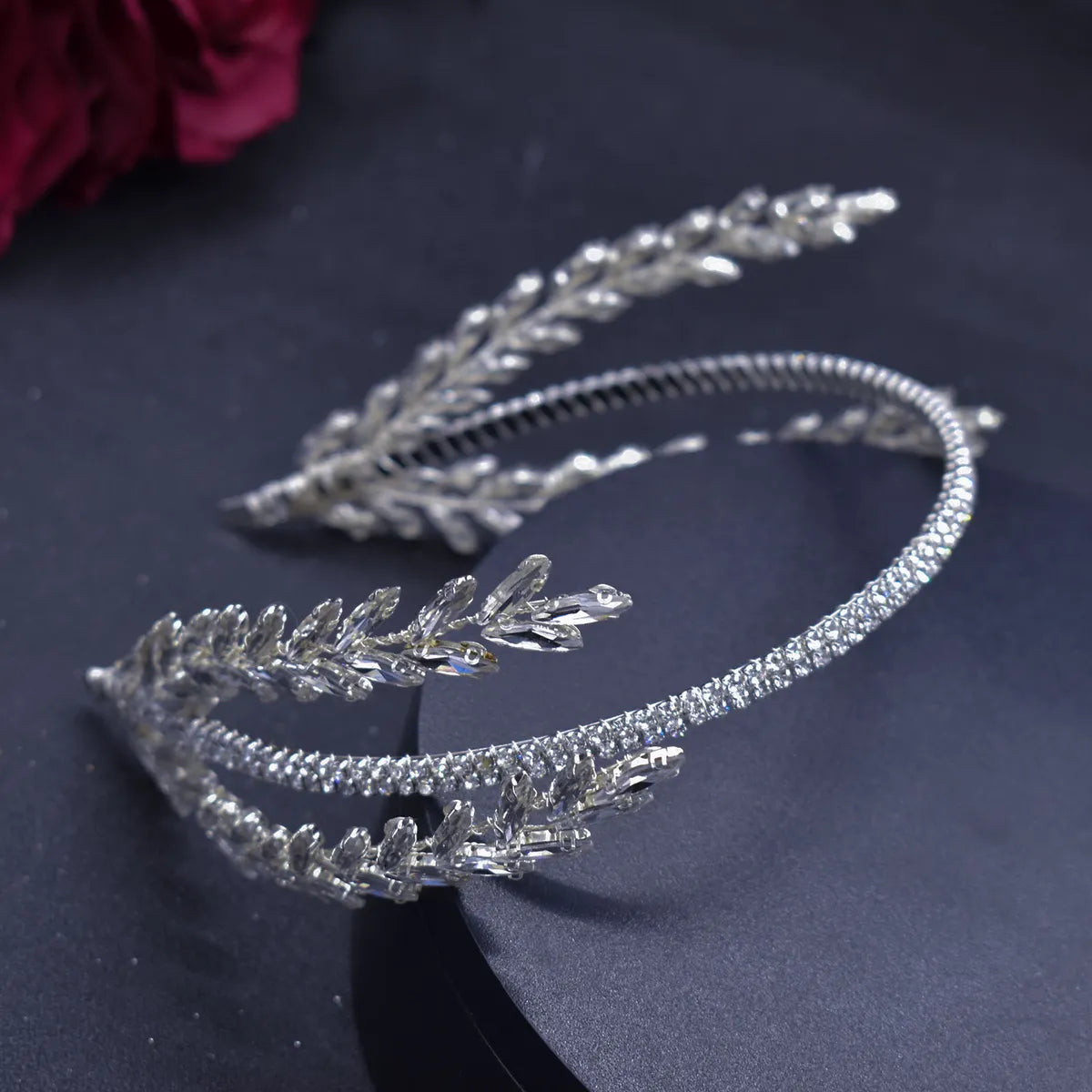 Women'S Original Design Leaf Rhinestone Handmade Hair Band Party Headpieces