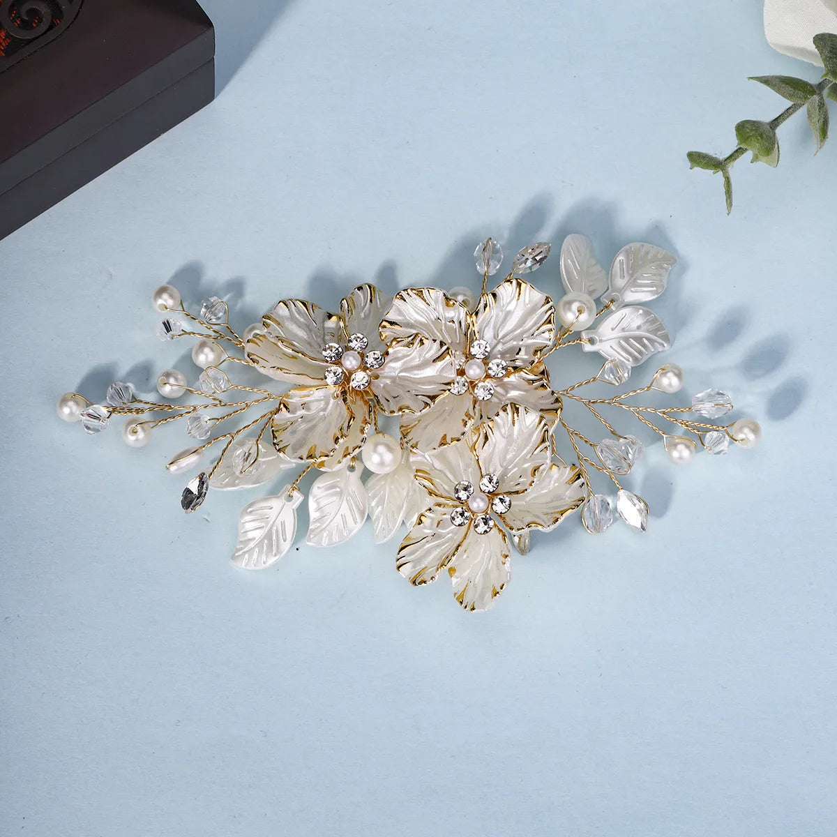 Women'S Pastoral Flower Rhinestone Hair Clip