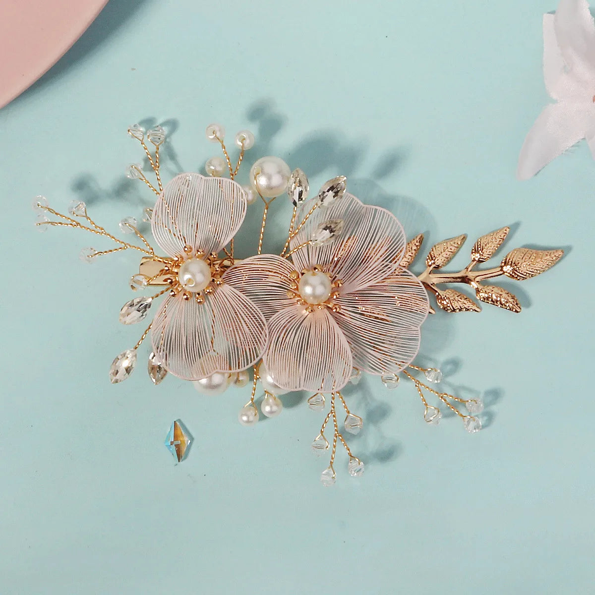 Women'S Pastoral Flower Rhinestone Hair Clip