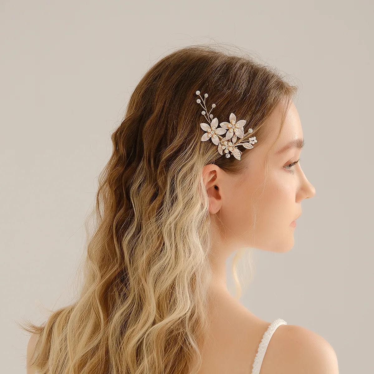 Women'S Pastoral Flower Rhinestone Hair Clip