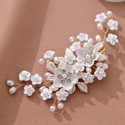 Women'S Pastoral Flower Rhinestone Hair Clip