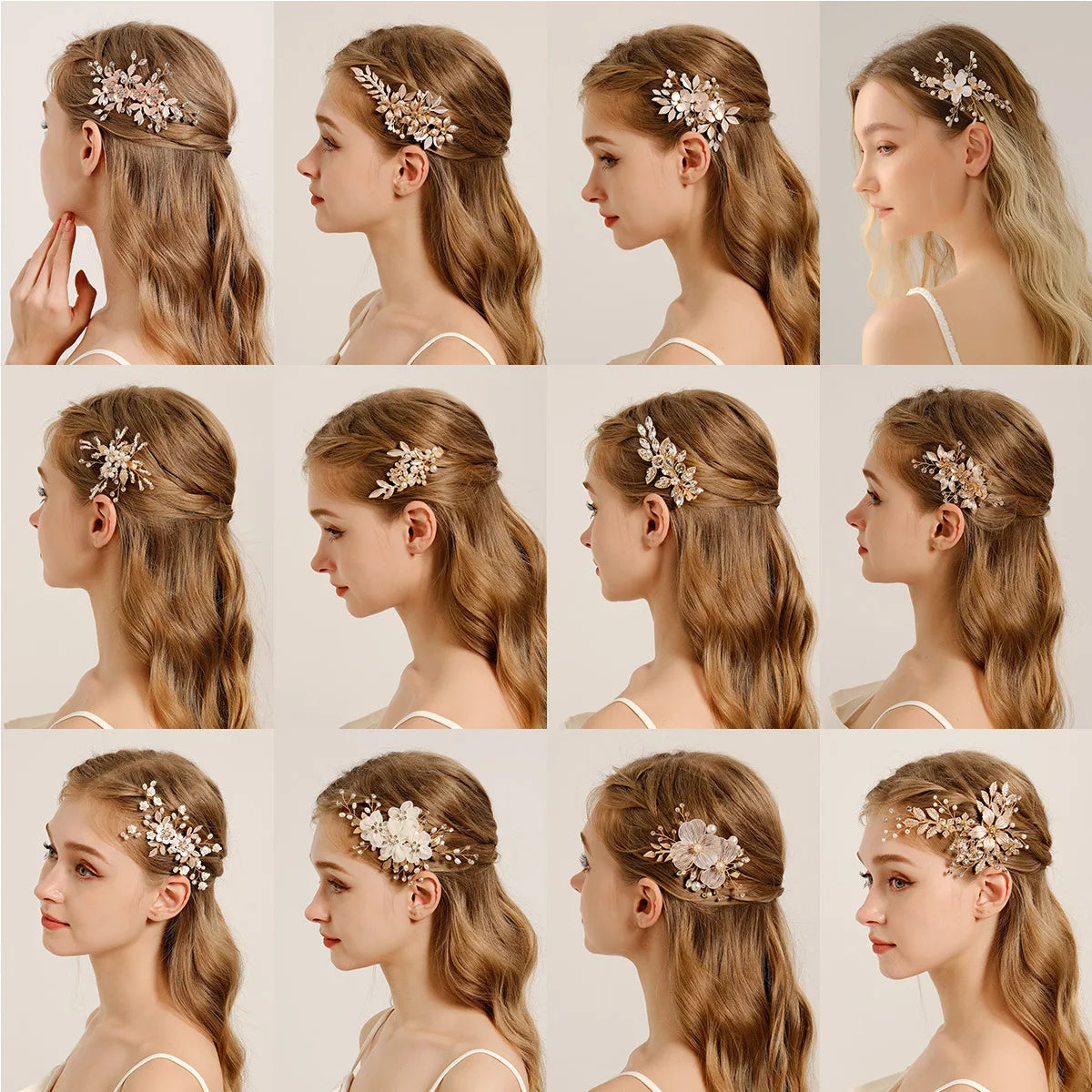 Women'S Pastoral Flower Rhinestone Hair Clip