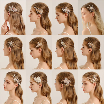 Women'S Pastoral Flower Rhinestone Hair Clip