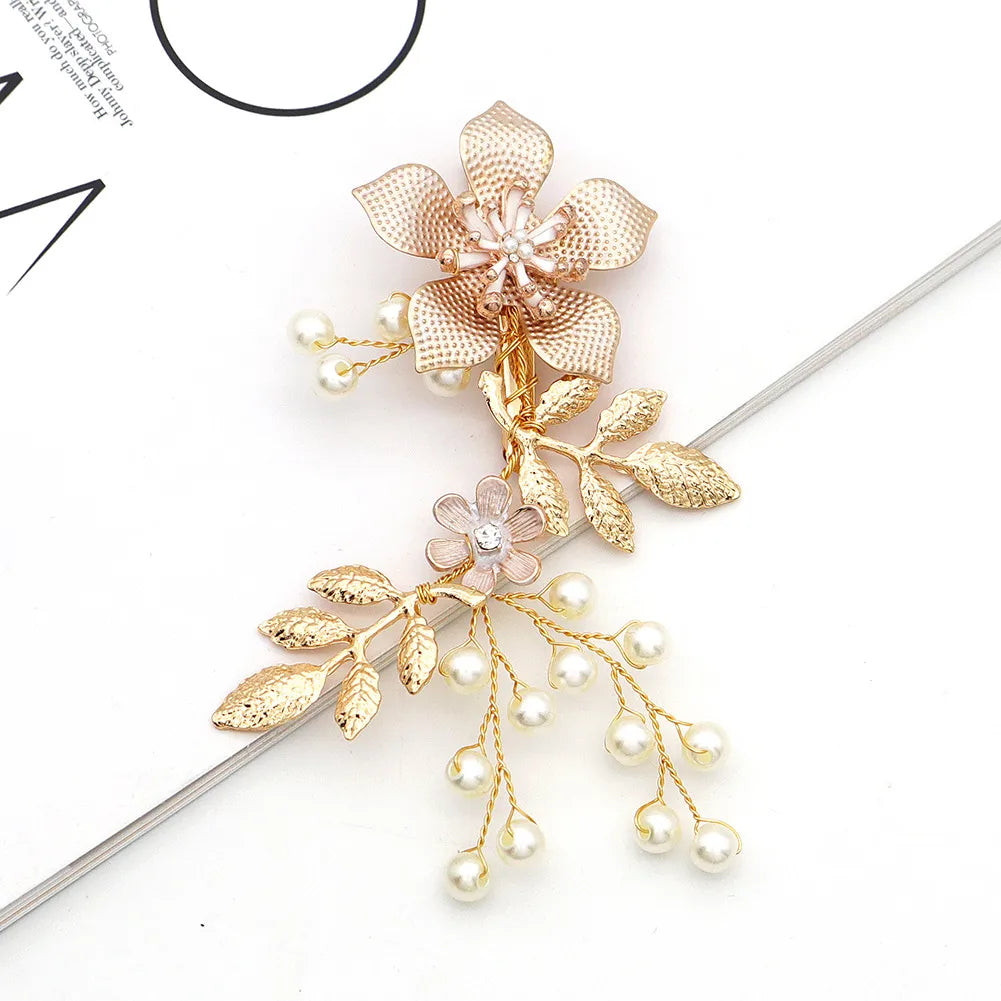 Women'S Pastoral Flower Rhinestone Hair Clip