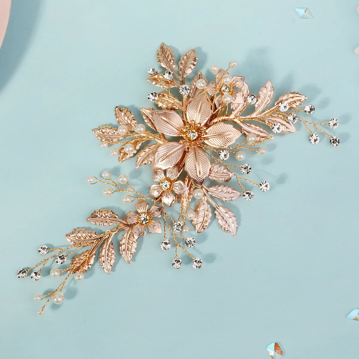 Women'S Pastoral Flower Rhinestone Hair Clip