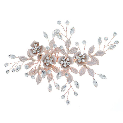 Women'S Pastoral Flower Rhinestone Hair Clip