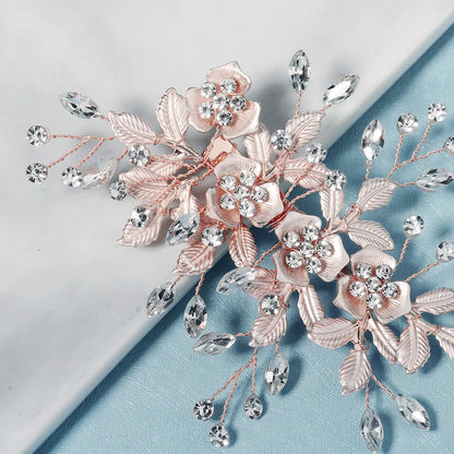 Women'S Pastoral Flower Rhinestone Hair Clip