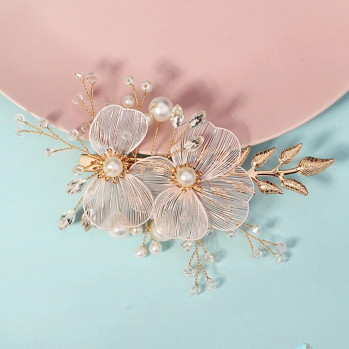 Women'S Pastoral Flower Rhinestone Hair Clip