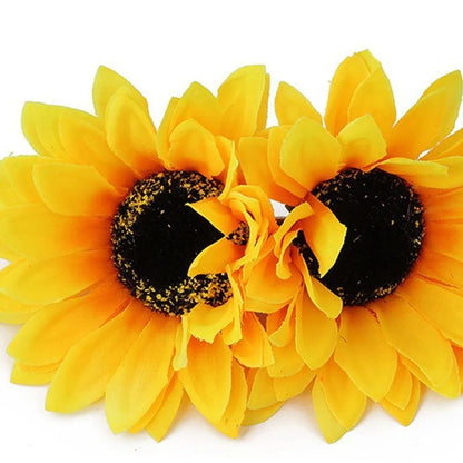 Women'S Pastoral Korean Style Sunflower Cloth Hair Clip