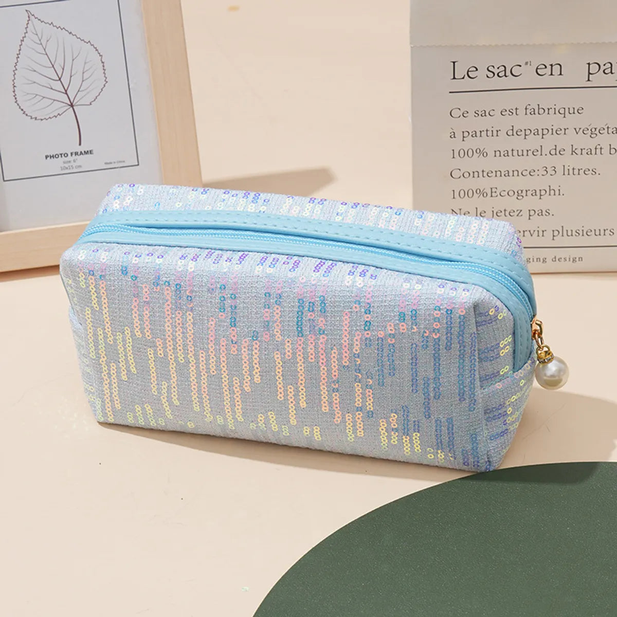 Women'S Polyester Solid Color Classic Style Square Zipper Cosmetic Bag