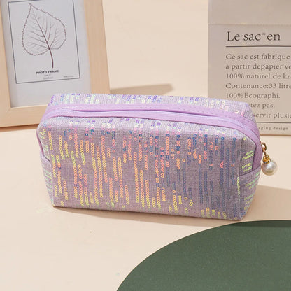 Women'S Polyester Solid Color Classic Style Square Zipper Cosmetic Bag