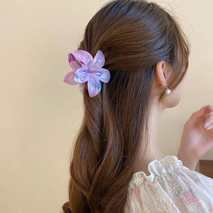 Women'S Princess Sweet Artistic Flower Arylic Hair Claws