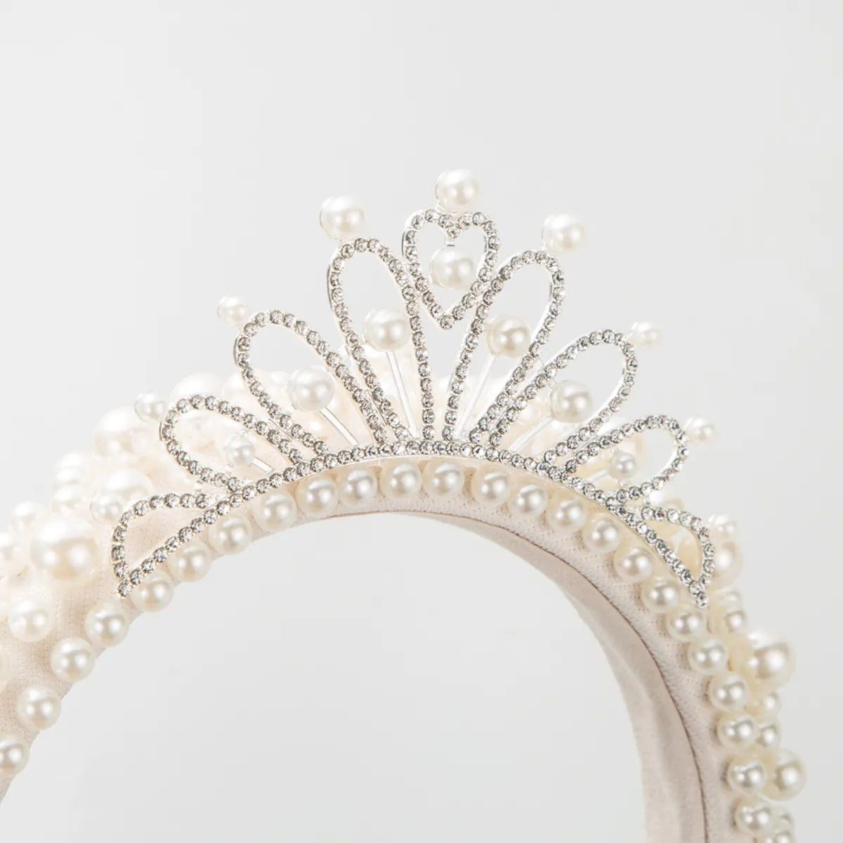 Women'S Princess Sweet Crown Artificial Pearl Hair Band