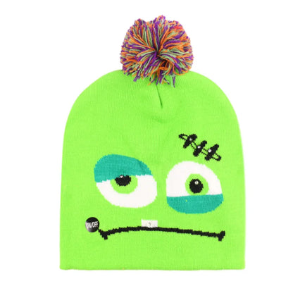 Women'S Punk Streetwear Halloween Pattern Eaveless Wool Cap