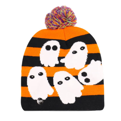 Women'S Punk Streetwear Halloween Pattern Eaveless Wool Cap