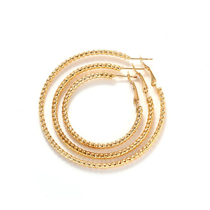 Women'S Retro Big Circle Alloy Earrings