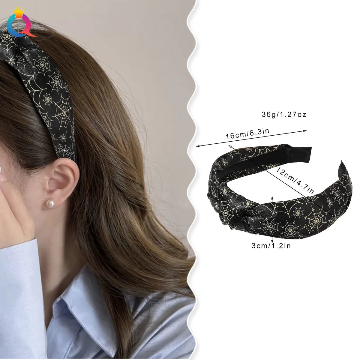 Women'S Retro Color Block Printing Hair Band