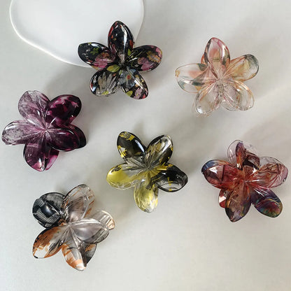 Women'S Retro Flower Plastic Hair Claws