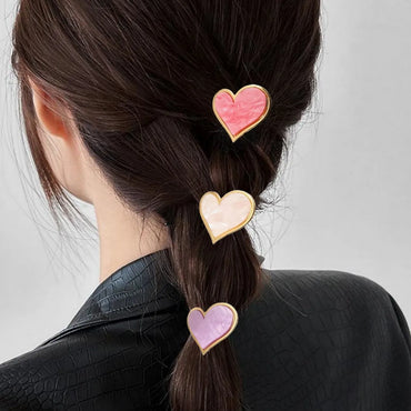 Women'S Retro Heart Shape Acetic Acid Sheets Plating Hair Clip