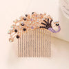 Women'S Retro Peacock Alloy Inlay Zircon Insert Comb