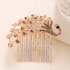 Women'S Retro Peacock Alloy Inlay Zircon Insert Comb