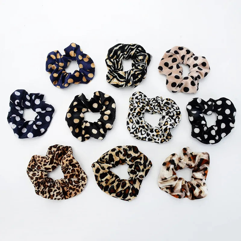 Women'S Retro Polka Dots Leopard Cloth Hair Tie