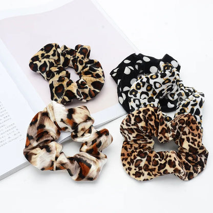 Women'S Retro Polka Dots Leopard Cloth Hair Tie