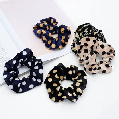 Women'S Retro Polka Dots Leopard Cloth Hair Tie