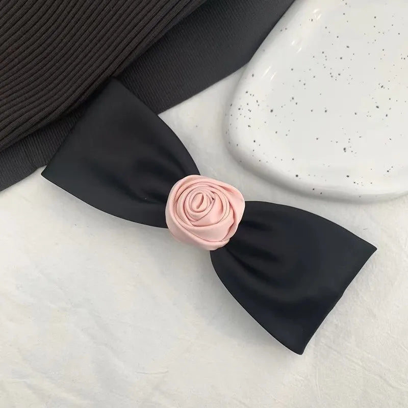 Women'S Retro Romantic Rose Cloth Hair Clip Hair Tie