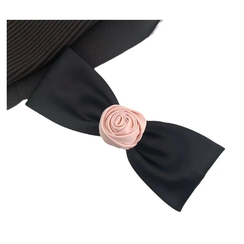 Women'S Retro Romantic Rose Cloth Hair Clip Hair Tie