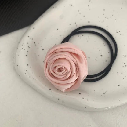 Women'S Retro Romantic Rose Cloth Hair Clip Hair Tie