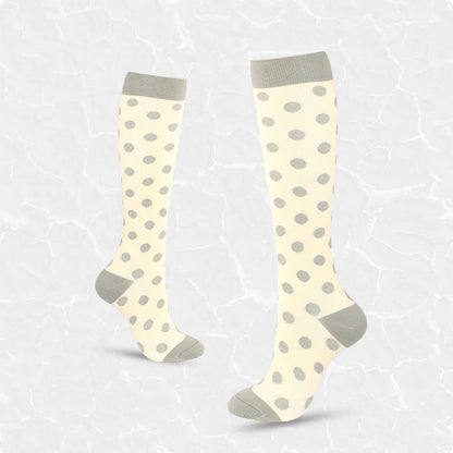 Women'S Retro Stripe Polka Dots Heart Shape Nylon Over The Knee Socks A Pair