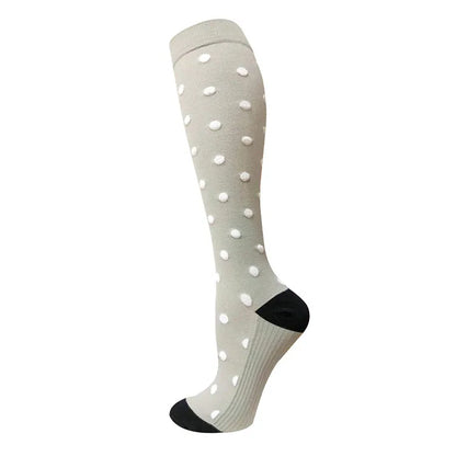 Women'S Retro Stripe Polka Dots Heart Shape Nylon Over The Knee Socks A Pair