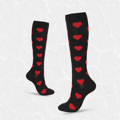 Women'S Retro Stripe Polka Dots Heart Shape Nylon Over The Knee Socks A Pair