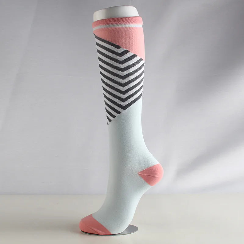 Women'S Retro Stripe Polka Dots Heart Shape Nylon Over The Knee Socks A Pair