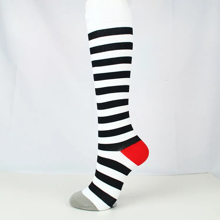 Women'S Retro Stripe Polka Dots Heart Shape Nylon Over The Knee Socks A Pair