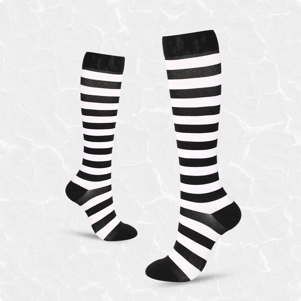 Women'S Retro Stripe Polka Dots Heart Shape Nylon Over The Knee Socks A Pair