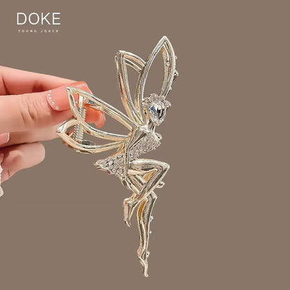 Women'S Simple Style Angel Alloy Plating Rhinestones Hair Claws