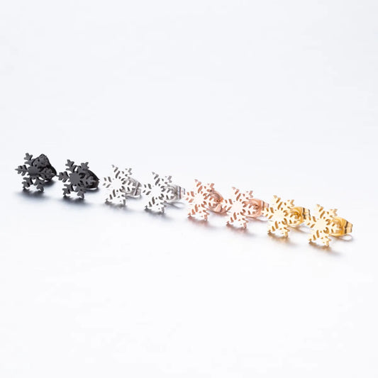 Women's Simple Style Animal Snowflake Stainless Steel No Inlaid Ear Studs Stainless Steel Earrings