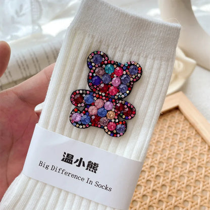 Women'S Simple Style Bear Cotton Ankle Socks A Pair