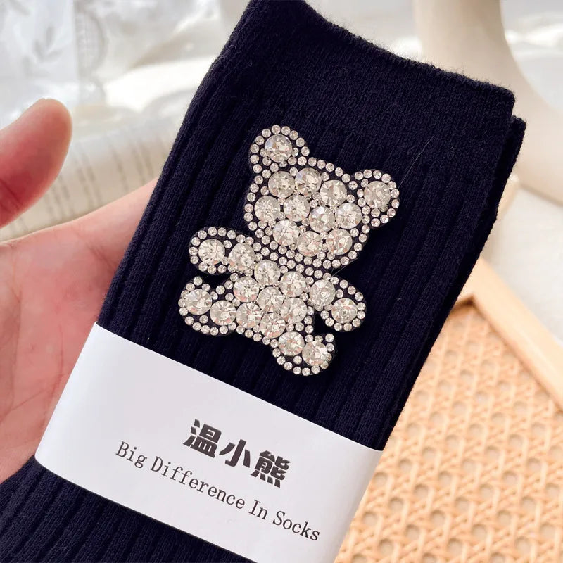 Women'S Simple Style Bear Cotton Ankle Socks A Pair